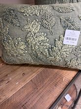 Load image into Gallery viewer, GREEN EMBROIDERED LEAF PILLOW 12 X 20