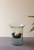 Original Glass Candle Cylinder with Rustic Insert / Small